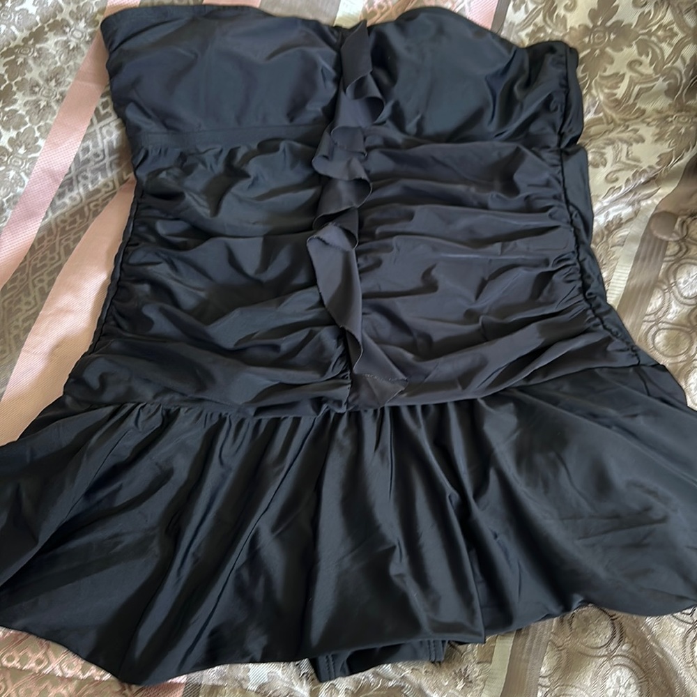Black skirt swimsuit one piece size 16